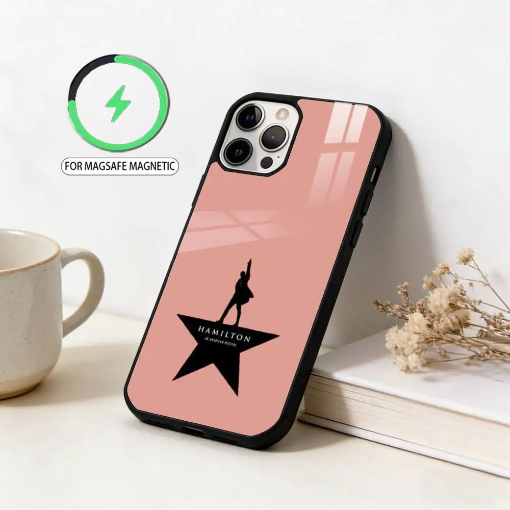 حافظة هاتف هاميلتون-موسيقية-أغاني آيفون 17,16,15,14,13,12,11 Plus,Pro Max Magnetic للشحن اللاسلكي Magsafe #3