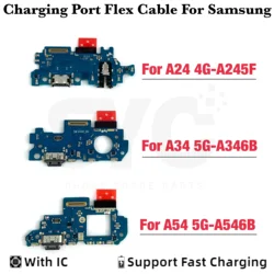 Buena calidad Para Samsung A24 4G A34 A54 5G A245F A346 A546 conector de puerto de carga USB Cable flexible