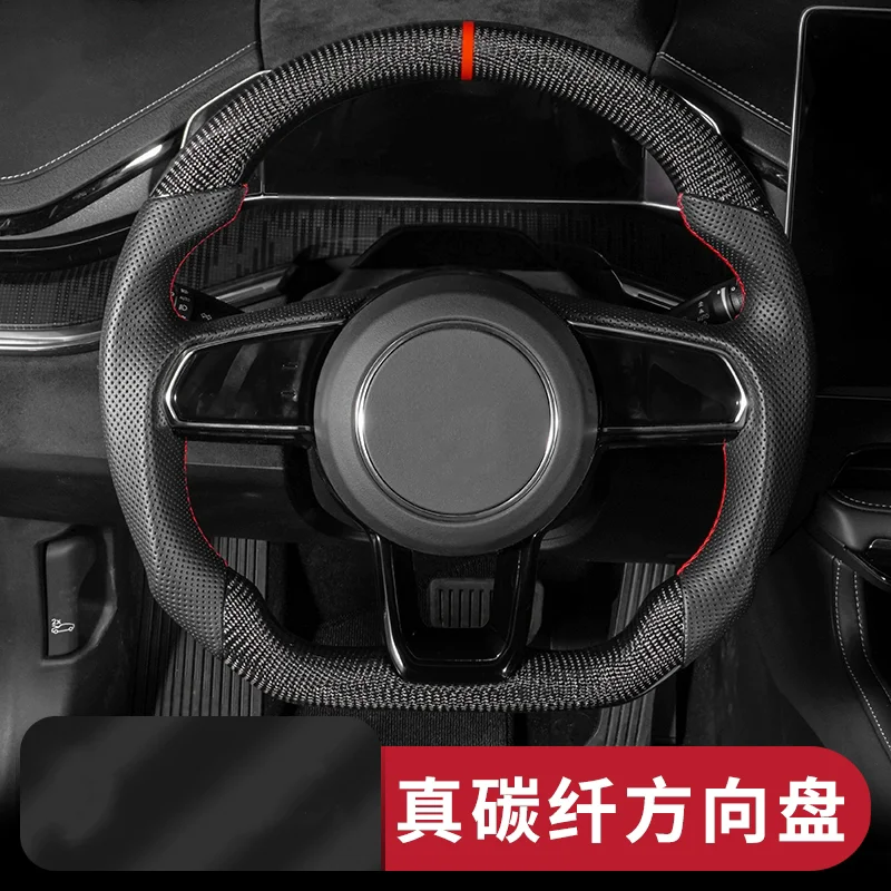 

Рулевое колесо из углеродного волокна на заказ для Zeekr 001 2021-2023, модифицированный чехол на руль, аксессуары для салона автомобиля