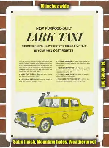 Metal Sign - 1962 Studebaker Lark Taxi- 10x14 inches