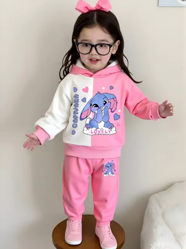 Frühlings- und Herbst-Cartoon-Hoodie-Set für Babys und Kinder – Detail 1