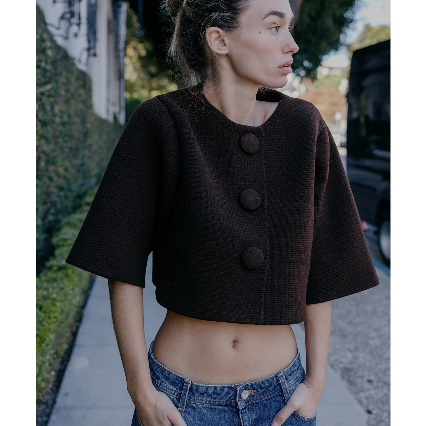 เสื้อโค้ทถักไหมพรมผู้หญิง Briti Sle ทรงกลม รุ่นใหม่ล่าสุดสำหรับฤดูหนาว ผลิตจากเส้นใยโพลีเอสเตอร์