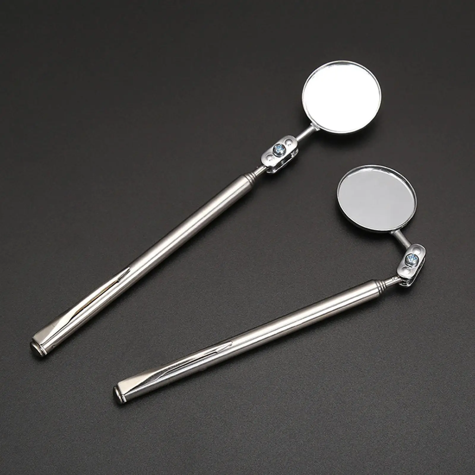 Adjustable Telescoping Inspection Mirror Metal Handle 360 Degree Rotating Mechanics Mirror for Vehicle Maintenance Checking