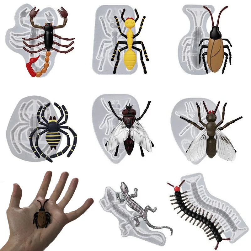 سحلية النمل العنكبوت العقرب حريش صرصور يطير الراتنج قالب من السيليكون راتنجات الايبوكسي لتقوم بها بنفسك قالب كعكة الحشرات #1