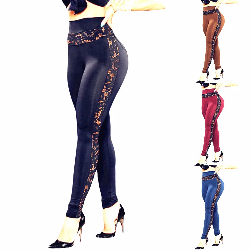 Fashion Loose Yoga Pants Women Autumn Winter Slim Lace Sexy Crochet Fast Work Fitness Casual Sport Pant Legging