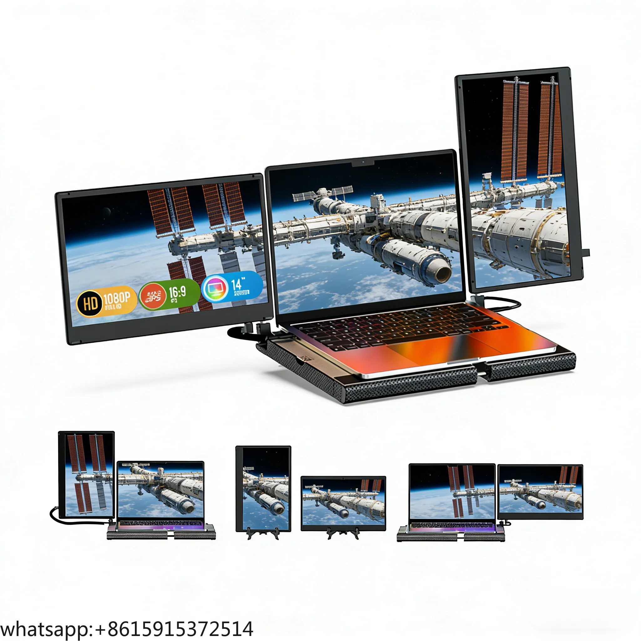 TCDSTAR NEW14-Inch Laptop Display Extender  Full HD 1080P IPS  Type C USB Powered Display Expansion  for Stock Trading