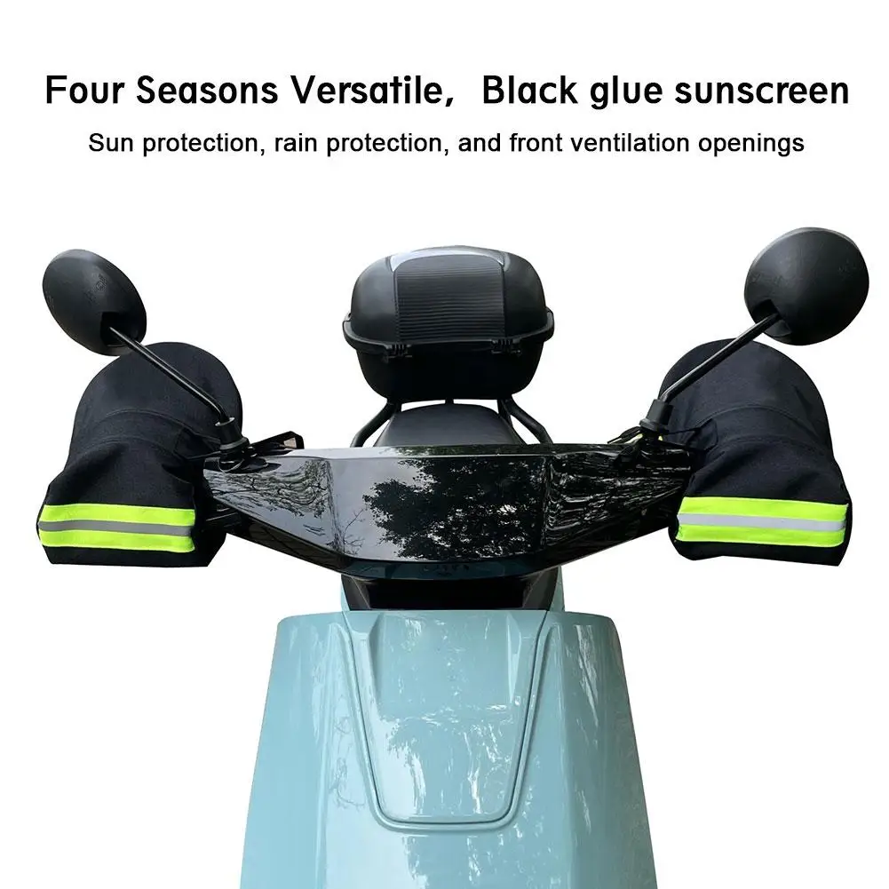 Universal Winter Motorcycle Gloves Handlebar Muffs Reflective Strip Warm Handle Bar Cover Gloves for Motorbikes Scooters Riding