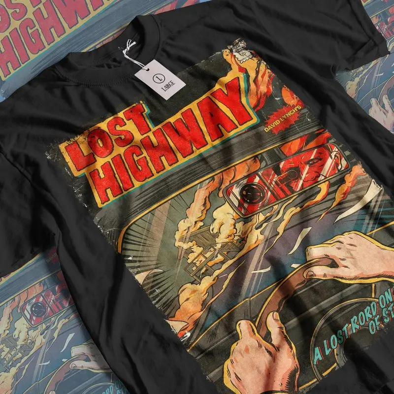 Lost Highway Retro Horror Movie T-Shirt Unisex Short-Sleeve Graphic Tee Vintage Cult Classic David Lynch Film Fan Gift