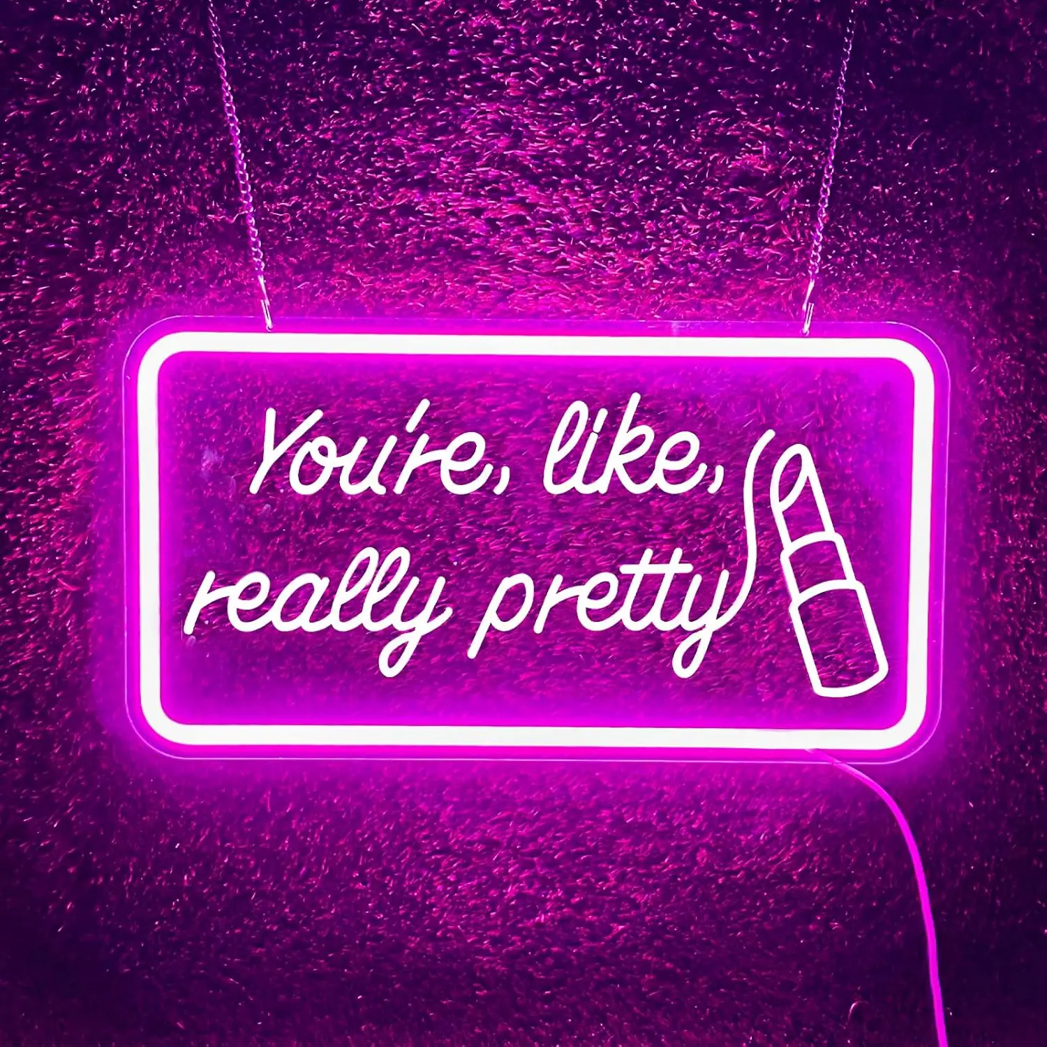 

Потрясающая розовая неоновая вывеска - светодиодный настенный декор с регулируемой яркостью для комнат подростков, эстетичных спален и идеальный подарок