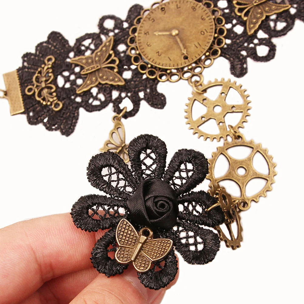 

Retro Lace Bracelet with Ring Attached Finger European and American Women Women's