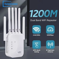 1200Mbps Repeater 2.4G/5GWiFi Dual Band Wireless Signal Range Extender Wi-Fi Amplifier Router Long Range Signal Booster For Home