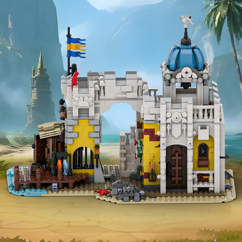 MOC Retro Architectuur Broadsides Brig Reduxa Bouwstenen Model Imilitaire gevangenis Bricks Gemonteerd Speelgoed Voor Kinderen Gift