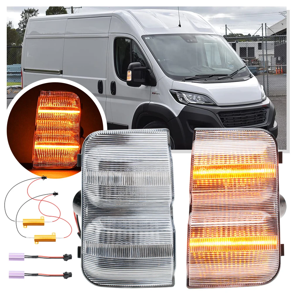 Clignotants dynamiques LED pour rétroviseur latéral, pour Fiat Ducato Peugeot Boxer citroën Jumper 2006 – 2023, lampe indicateur RAM Opel Movano