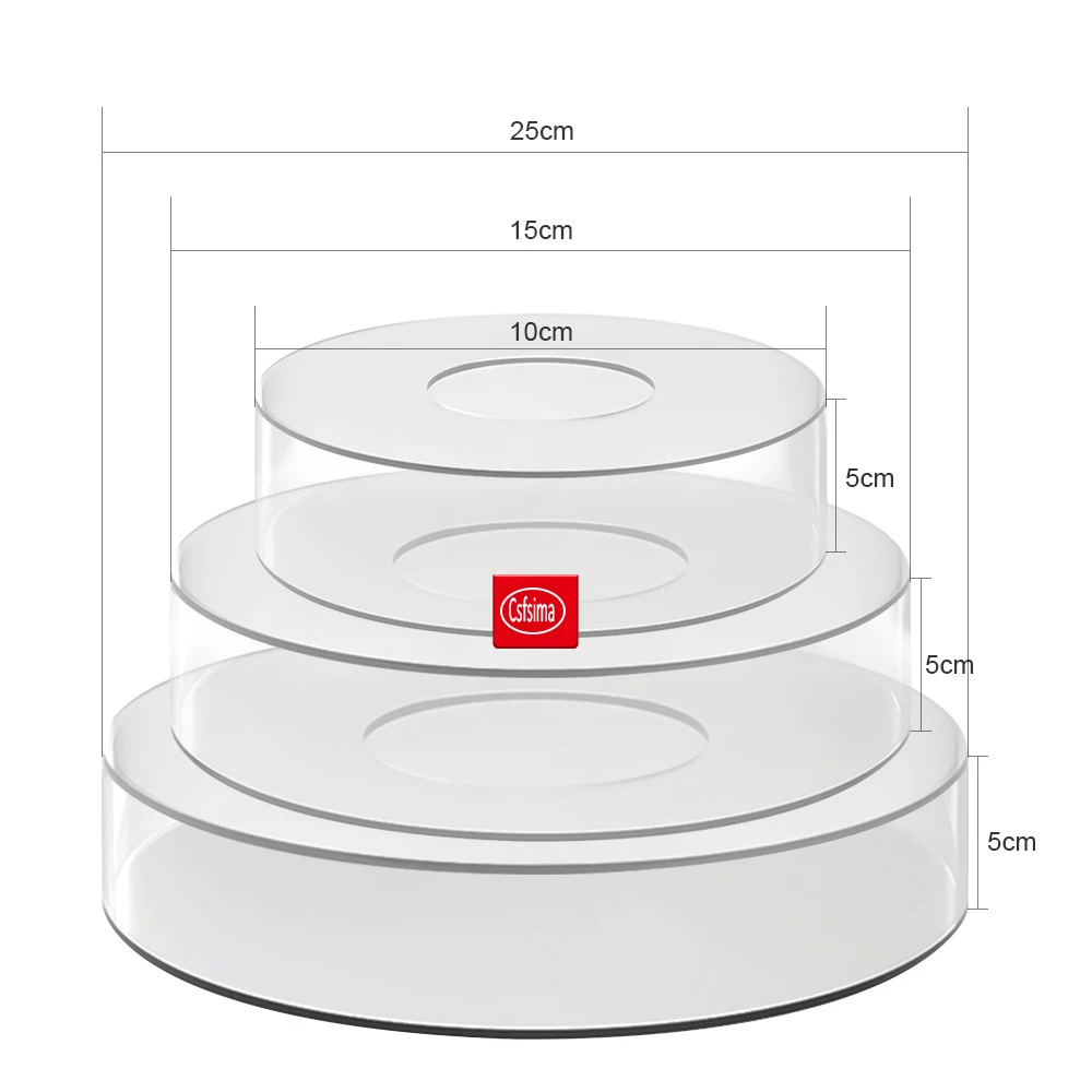 High 5CM Floating Acrylic Cake Separator Stand Cake Spacer Fillable Clear Cake Tier Stand