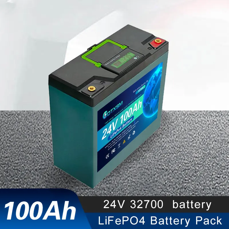 

100% NEW 32700 24V 100Ah/120Ah LiFePO4 Battery, Built-in 120A BMS, 8000+ Cycles, With power display function 2025