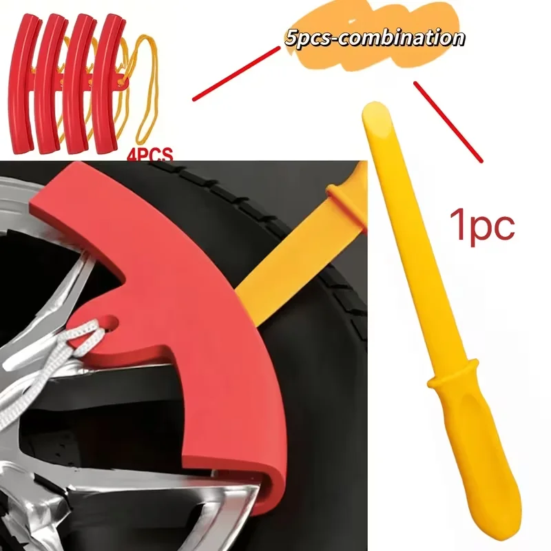 5-Piece Universal Tire Changing Protector Kit for motorcycles/cars/electric vehicles 15cm protection range Tire Repair Tools