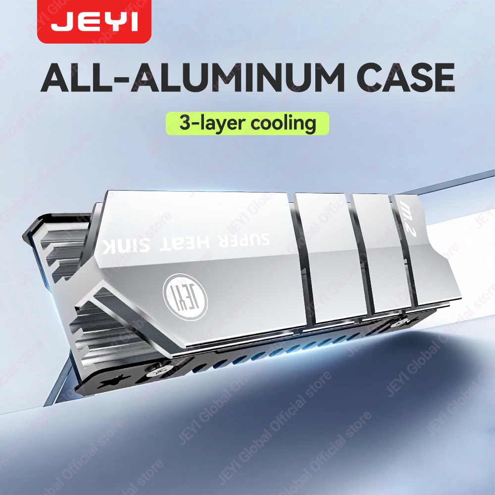 JEYI M.2 2280 NVME/SATA/NGFF SSD Cooling Heatsink NVME Heat Sink Aluminum Cooler Thermal Conductivity Silicon Wafer Cooling