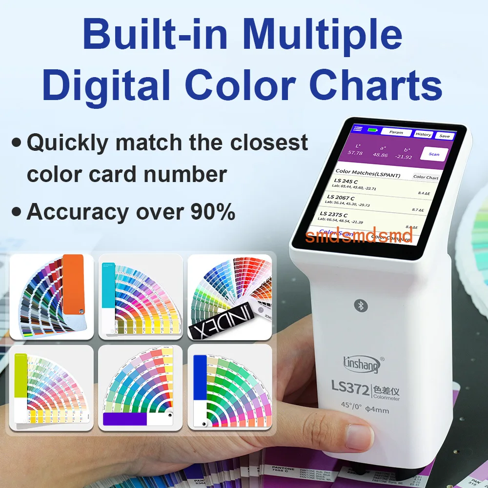 LS372 4mm Aperture Multifunctional Colorimeter Touch Screen APP for Printing Paper Packaging CIE LAB Color Difference
