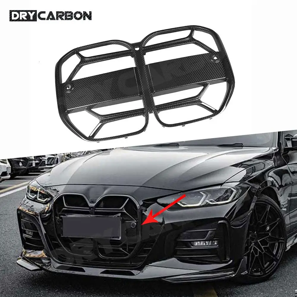 

For 4 Series Dry Carbon Fiber Front Bumper Grille FRP Racing Grills For BMW G22 G23 Coupe 2021+ Car Accessories