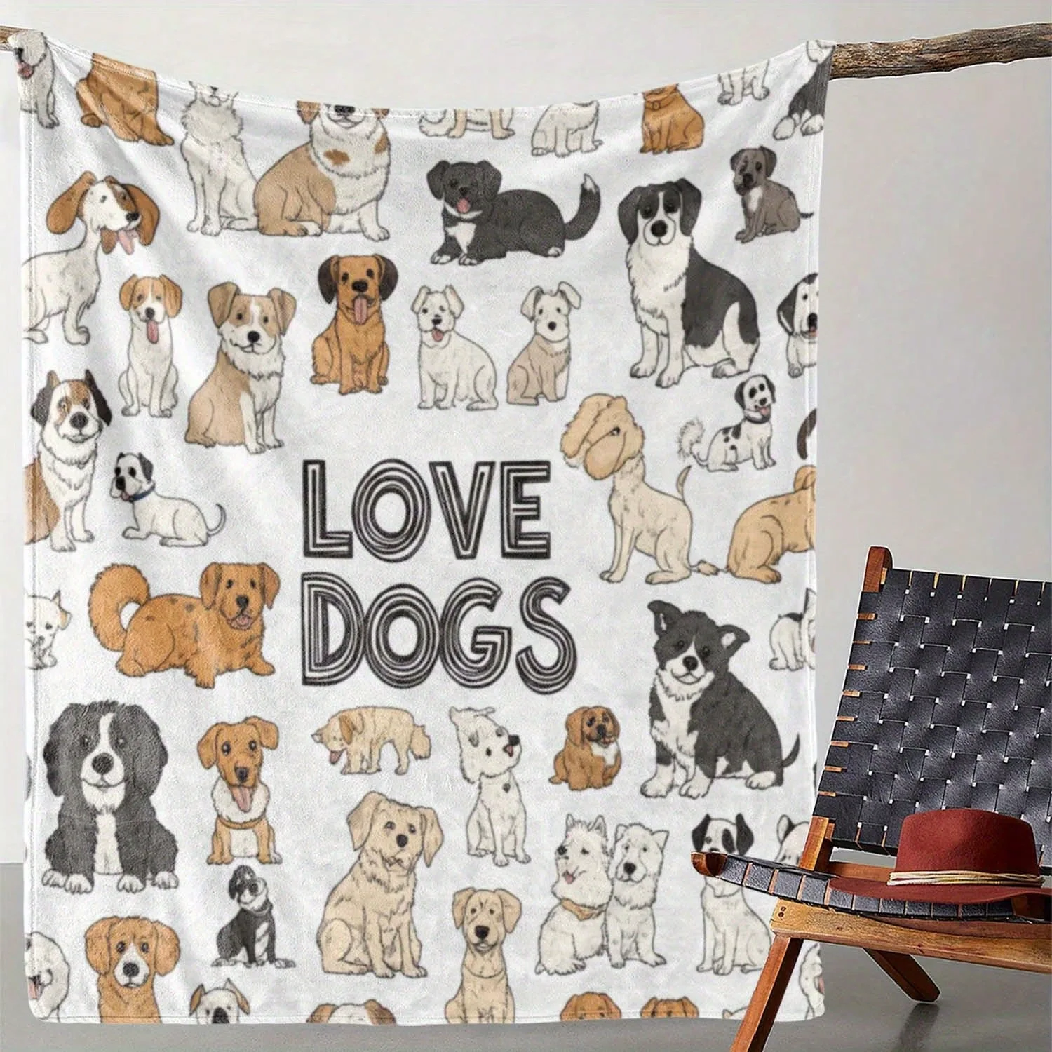 Dog Patchwork Blanket Mosaic Puppy Portrait Throw Couch Cover Dalmatian Beagle Fleece Blankets Pet Lover Sofa Bedding Decor