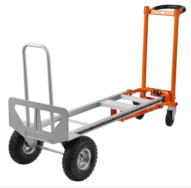 Industrial Folding Dolly，Heavy Duty 1000 Lbs Capacity 4-in-1 Cart, Aluminum， With 10 