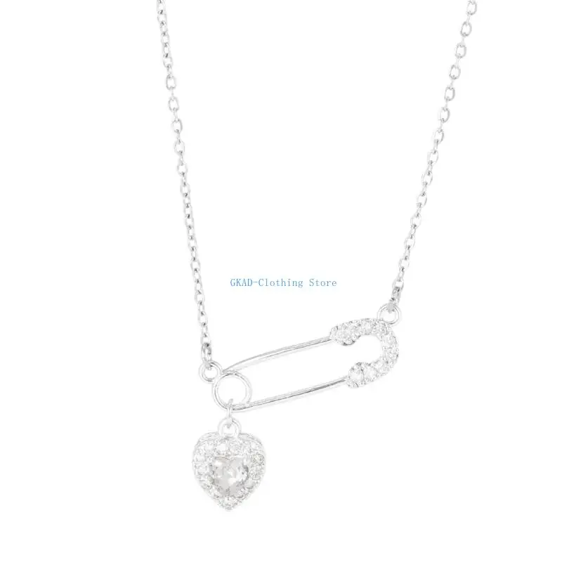 N0PE Multipurpose Love Heart Pin Necklace In Elegant Designs Trendy Jewelry Accessory for Women Everyday Casual Wear