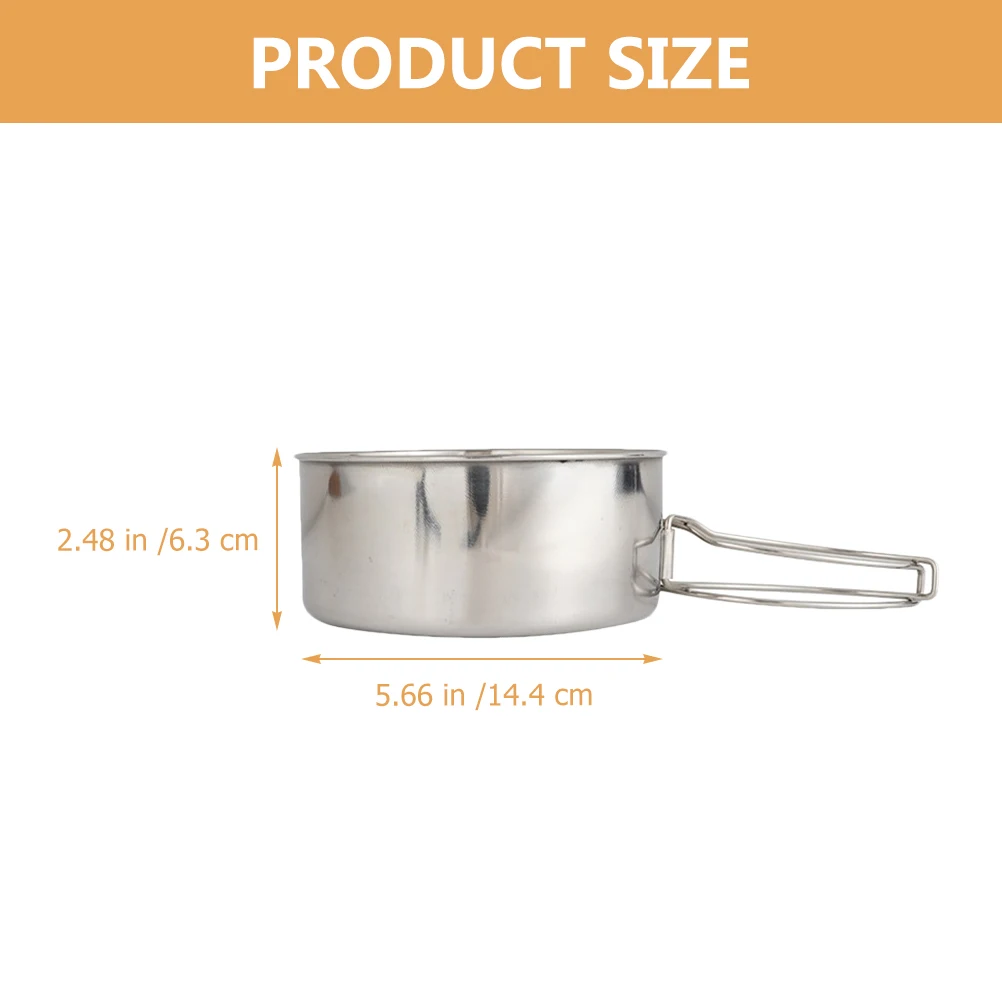 

1 Portable Stainless Steel Camping Kit Outdoor Cooking Pot Pan Stew Pot Frying Pan Plates Cups Lightweight Compact Durable Easy