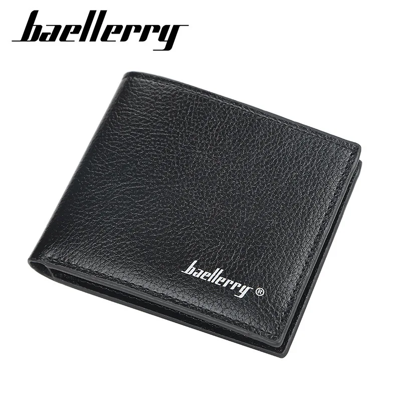 Baellerry Men's Short Wallets Fashion Plaid Horizontal Soft PVC Leather OL Men Wallet Large Capacity Multi Card Wallet