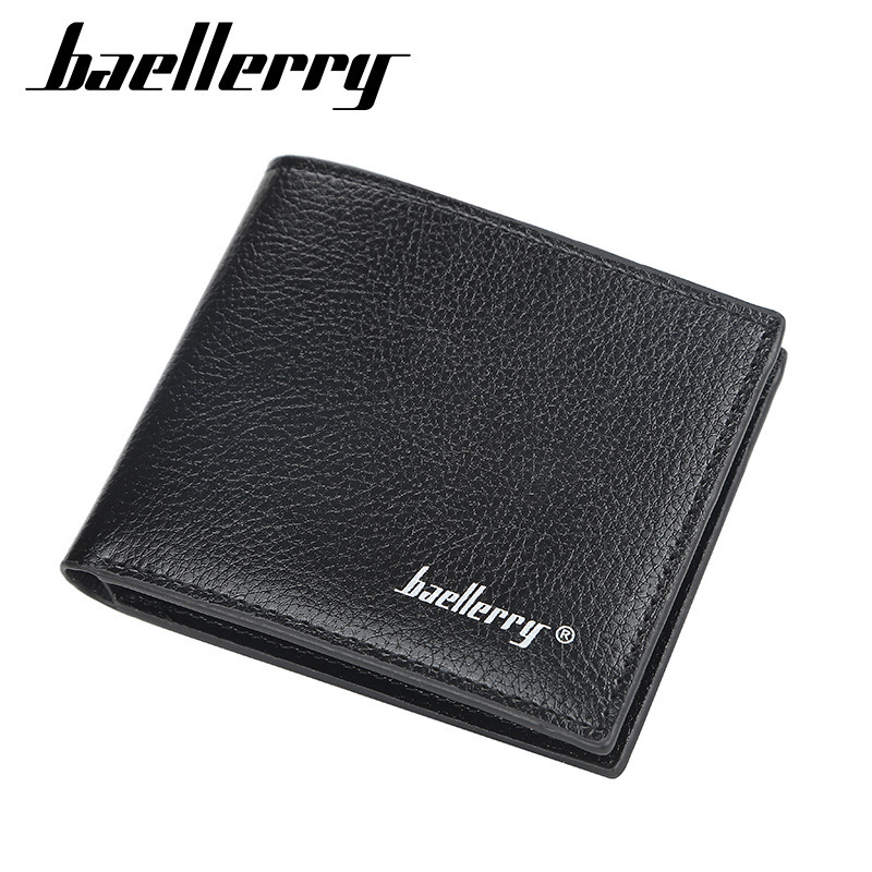  Baellerry Men's Short Wallets Fashion Plaid Horizontal Soft PVC Leather OL Men Wallet Large Capacity Multi Card Wallet