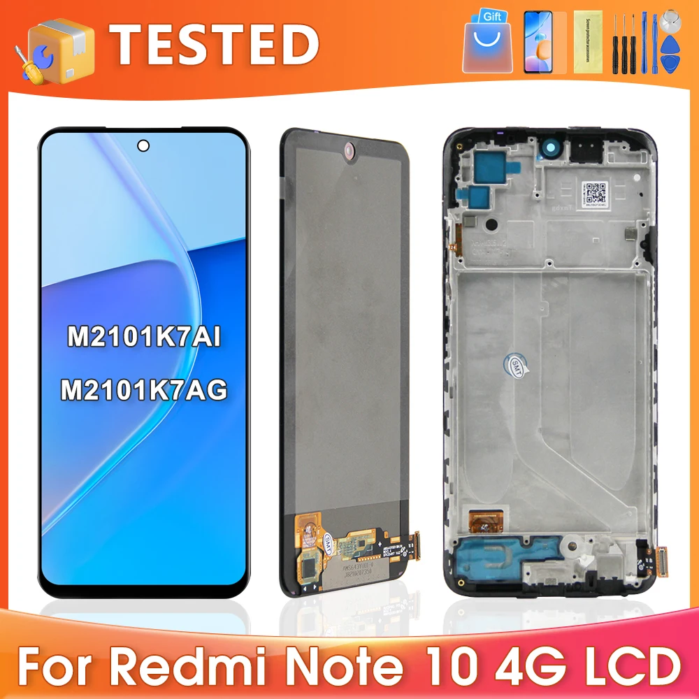 

6.43''For Xiaomi Redmi Note 10 4G For Redmi Note 10S M2101K7AI LCD Display Touch Screen Digitizer Assembly Replacement