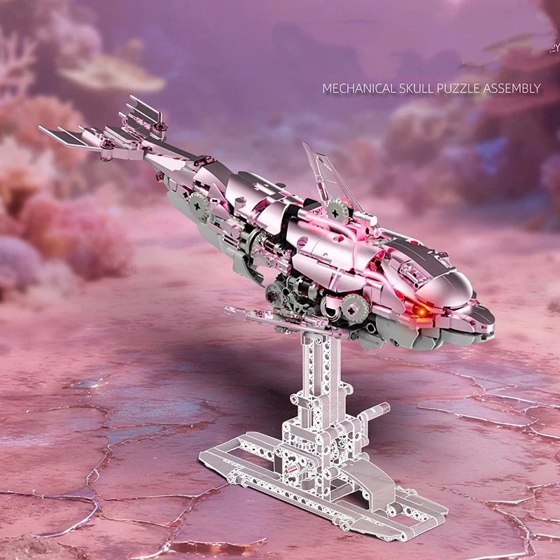 MOC التقنية الميكانيكية مخلوق بحري اللبنات LED دولفين نموذج سطح المكتب زخرفة الطوب لعبة تعليمية للأطفال هدية #3