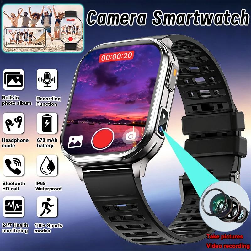 Smartwatch Health Watches For Men - New Smart Watch Camera Take Photos