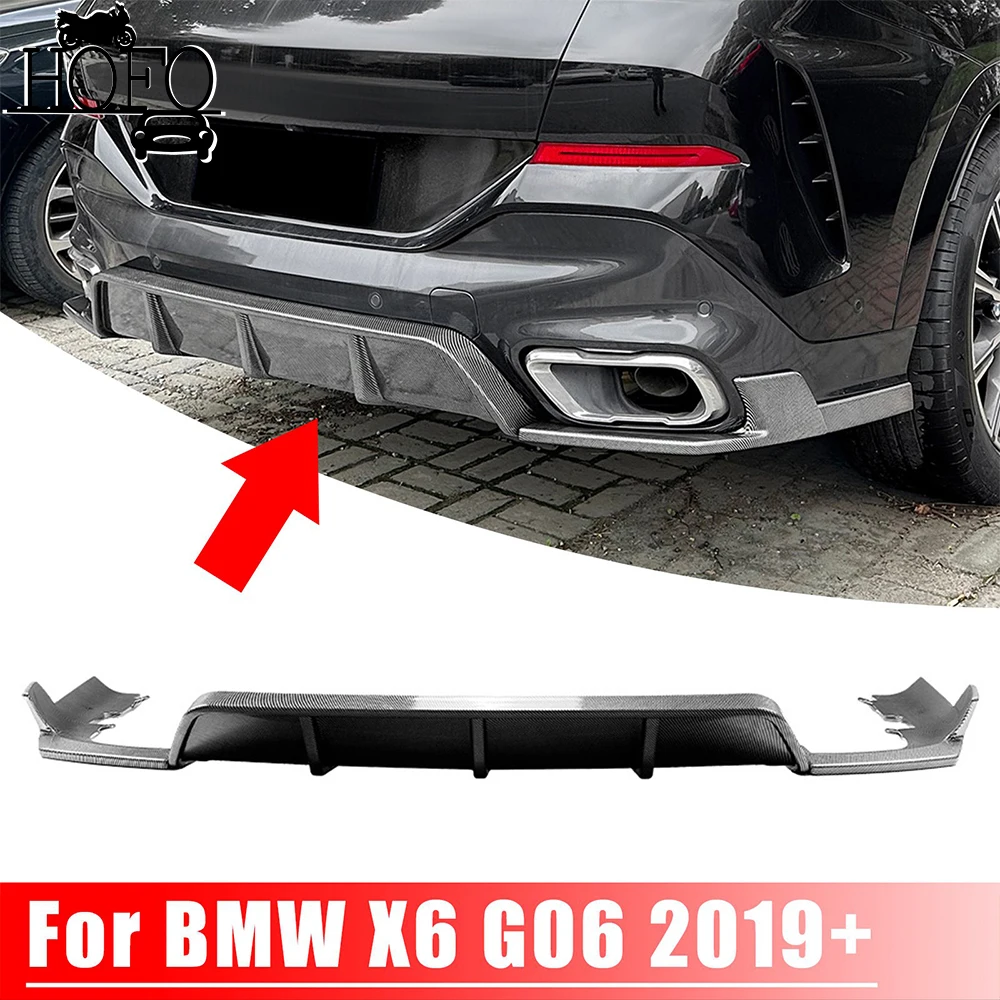 

Carbon Fiber Look For 2020-2024 BMW G06 X6 M Sport Bumper Only Car Rear Bumper Diffuser Splitter Lip Body Kits ﻿