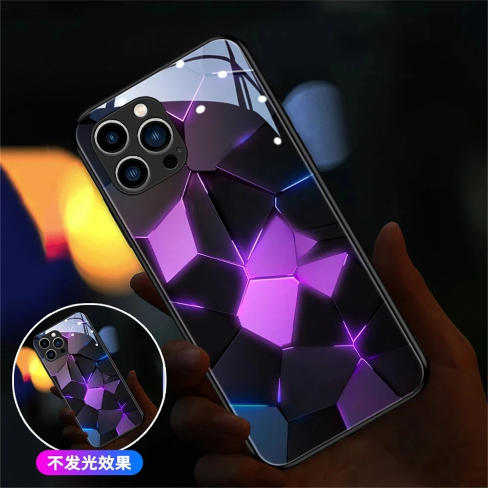 

2024 Luxury Rhombus Design LED Light Up Phone Cover Case For XiaoMi 13 12 11 Pro Ultra RedMi K60 K50 Poco F3 F4 F5