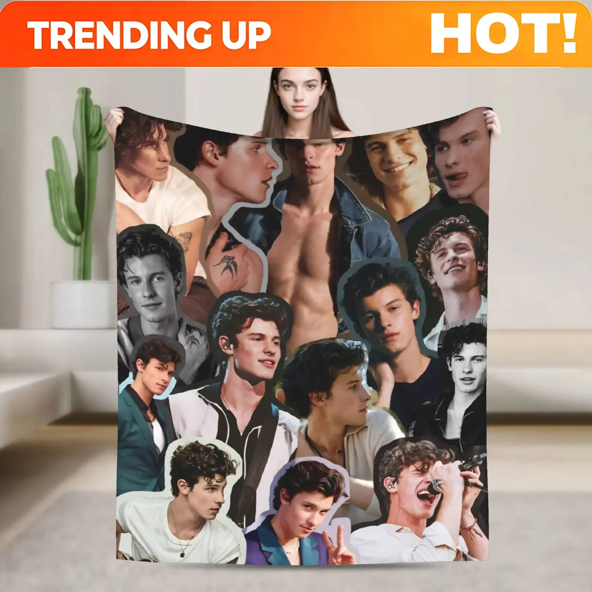 Customization Rapper Shawn Mendes Plush Blanket Kids Adult Flannel Throw Blanket For Couch Bed Super Soft Customized Quality Bed