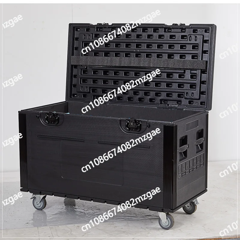 PE Plastic Flight Case with Wheels for Stage Equipment, Sound & Lighting Gear, Cable Storage, Mobile Toolbox for Theater Crew