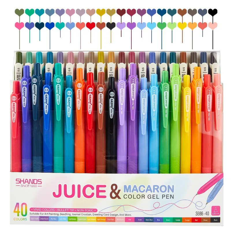 

40/10 Colors Click Gel Pen for Sketch Drawing Kawaii Quick-Dry Smooth Writing School Art Supplies Office Accessories Stationery