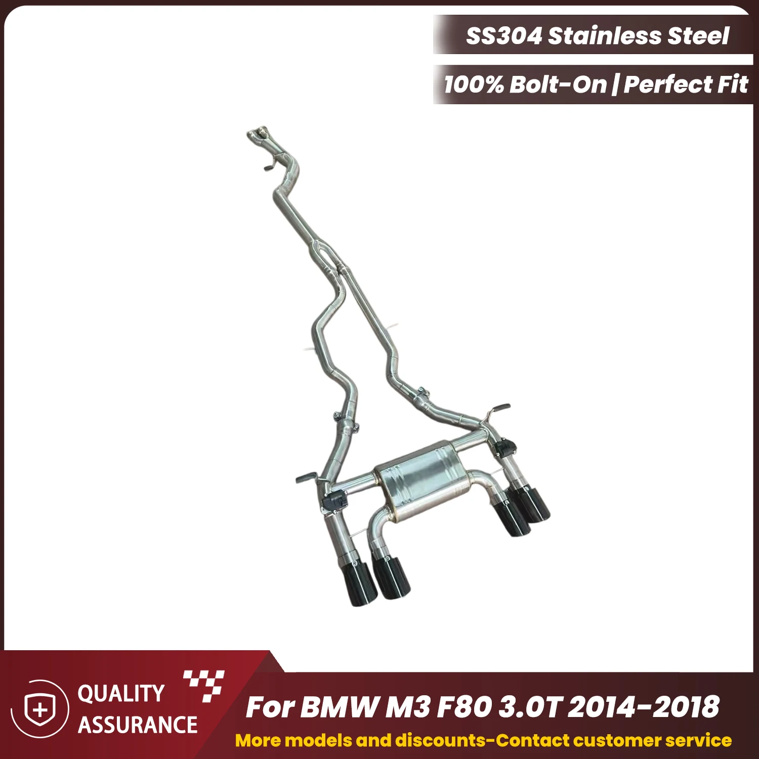 

Выхлопная система ECCF Valvetronic из нержавеющей стали для BMW M3 F80 3.0T 2014-2018 с агрессивным звуком выхлопа