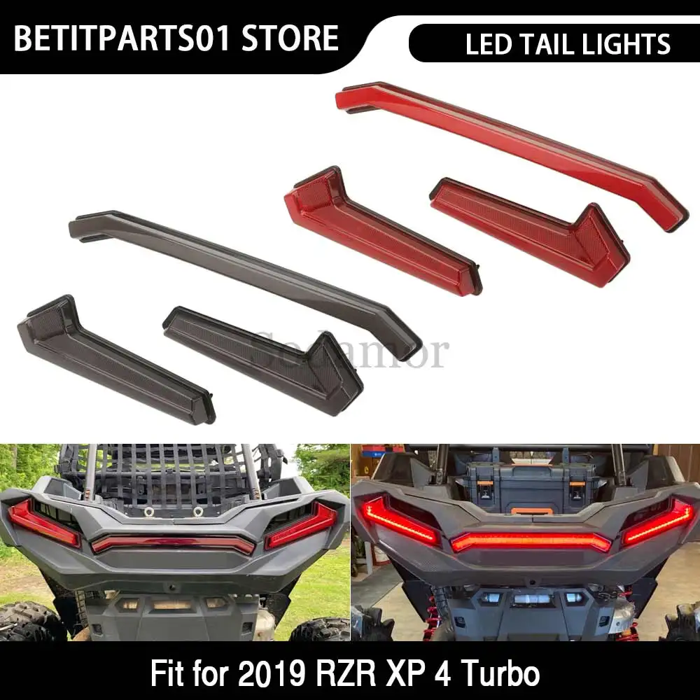Red Set Replacement 12V LED Rear Tail Light ABS Red Smoke Part For Polaris 2022 Sportsman XP 1000 Ride Command Limited Edition