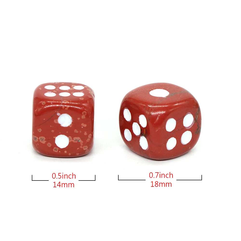 16mm Natural Crystal Six Sided Digital Gemstone Dices Beads Cube Corner Amethyst Portable Table Playing Games Entertainment Gift