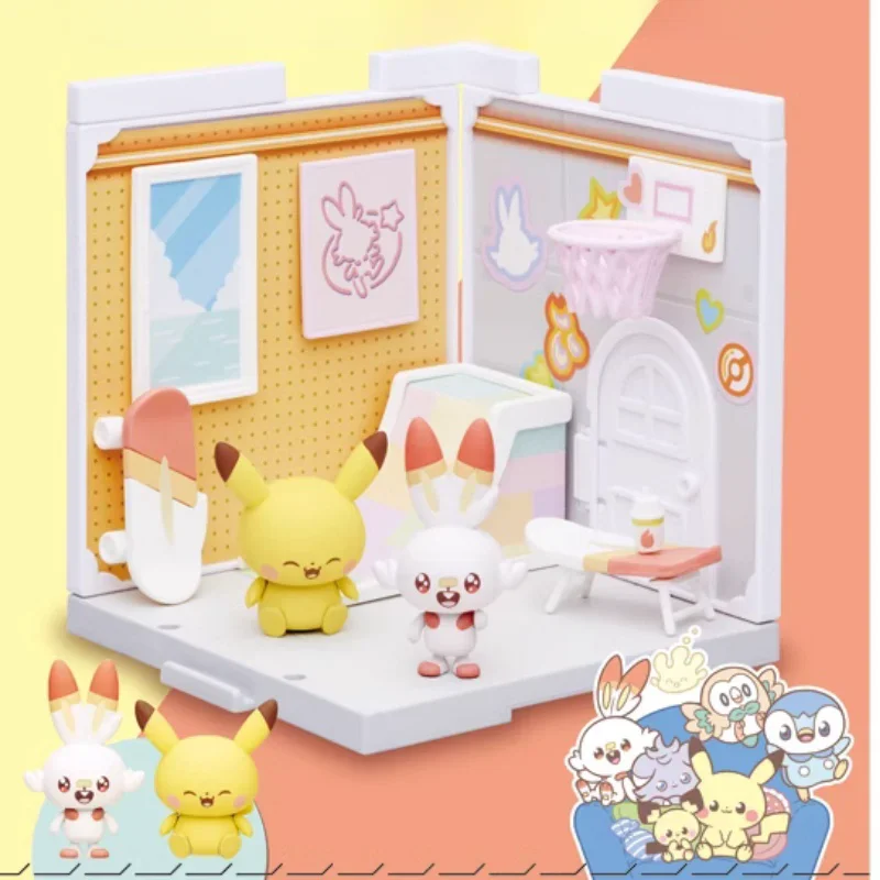 

Покемон Пикачу Scorbunny Espurr Piplup Elf House Гостиная Тренажерный зал Игровая комната Детская сборка Игрушечная модель Украшения Праздничный подарок