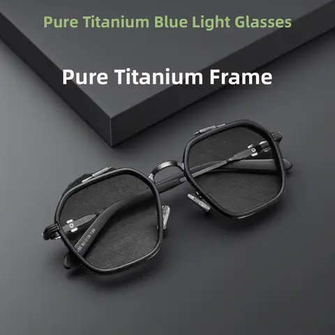 Ray Glasses Blocking Radiation High Quality Brand Design Pure Titanium Men Anti Blue Light Radiation Glasses Computer Gaming Eyewear Women Blocking Ray Goggles