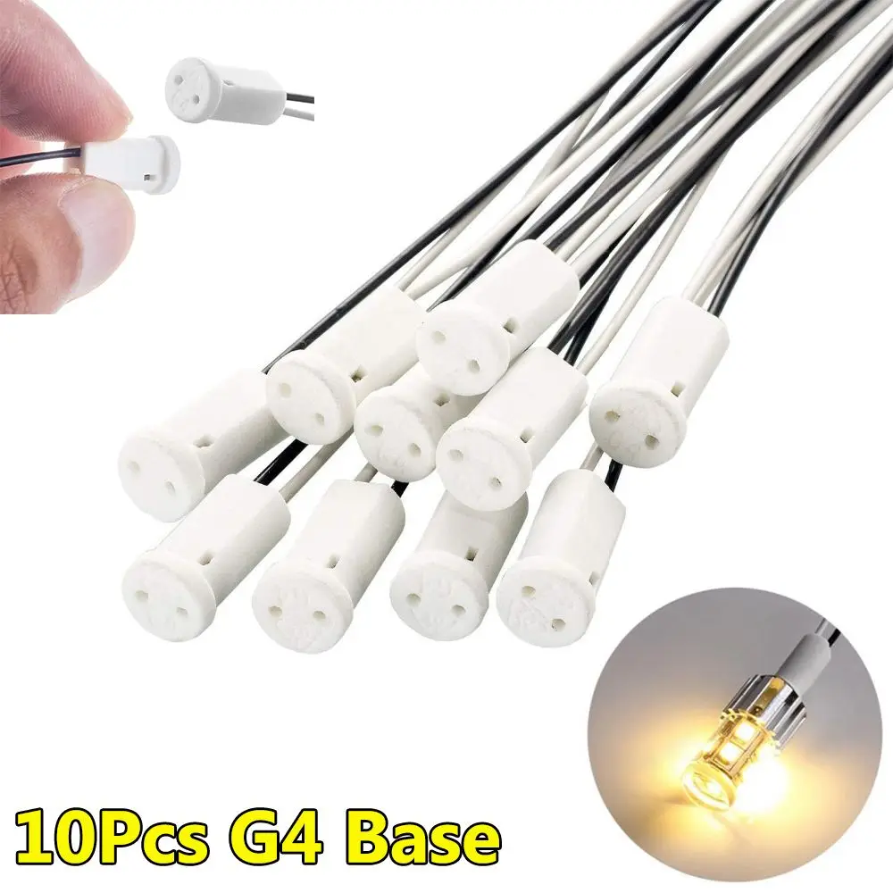 250V 10cm Length Cable Ceramics Special Ceramic Lamp Holder Connector G4 Base Socket Plug Lamp Bases