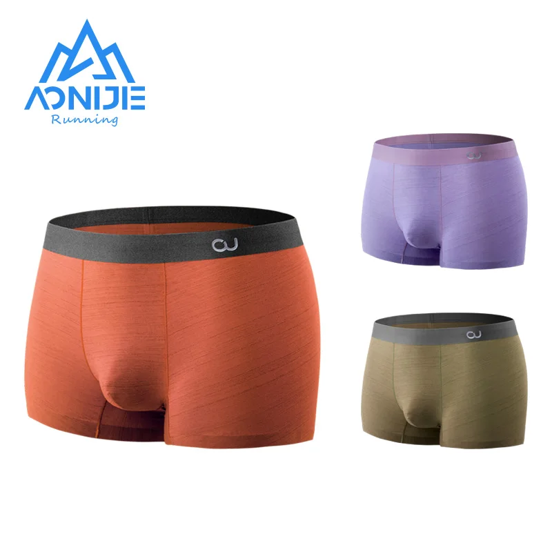 AONIJIE 3 Teile/schachtel Mix Farbe E7007 Männer Männlichen Schwitzen Sport Unterwäsche Schnell Trocknend Boxer Shorts Antibakterielle Unterhose Slip