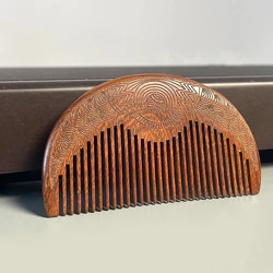 1Pcs Pocket Wooden Comb Natural Black Gold Sandalwood Super Wide Tooth Wood Combs No Static Beard Comb Hair Styling