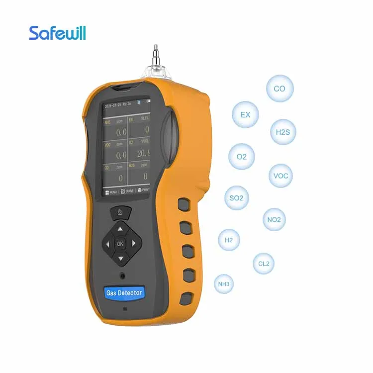 Safewill ES60A 6-in-1 H2 CO CO2 CH4 NO2 VOC PID Gas Leak Detector Portable Multi Gas Analyzer with OEM Service