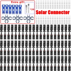 Conector Solar de 10/20/50/100/300/600 piezas, enchufe PV de 1000V DC 30A, Kit de conectores con llave para Cable PV/MC fotovoltaico 2,5/4/6mm²