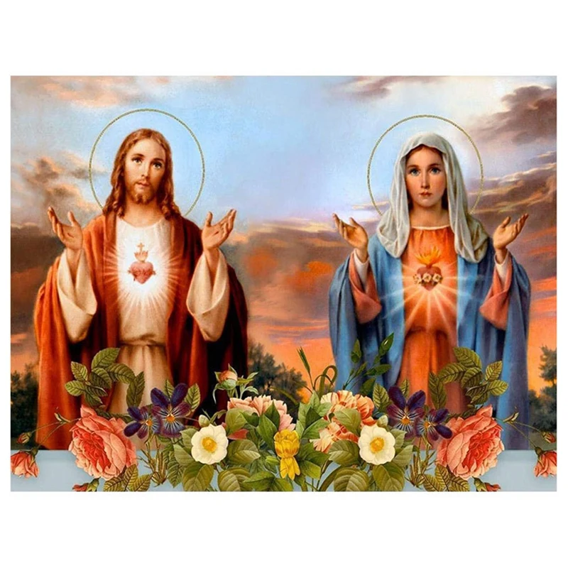 

DIY Diamond Painting Religion Diamond Embroidery Round Resin Diamond Cross Stitch Home Wall Decor 30X40cm