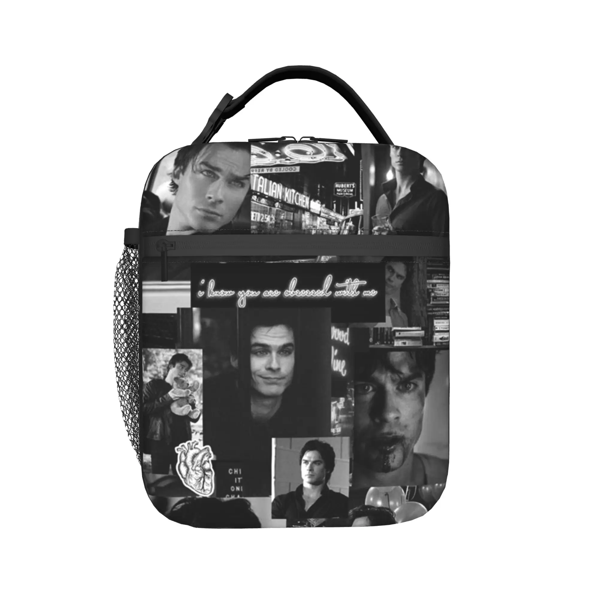 The Vampire Diaries Resuable Movie Lunch Bag Travel Portable Zipper Lunch Box For Unisex  Waterproof Graphic Cooler Bag