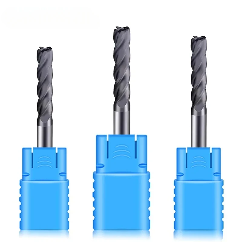 WOY 4-Flute CNC Processing Diamond Coated Carbide Extended Straight Shank Round Nose End Mill Carbide Graphite